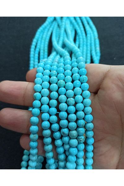 Yüksel Boncuk 6 Mm Turquoise (Original) String Natural Stone
