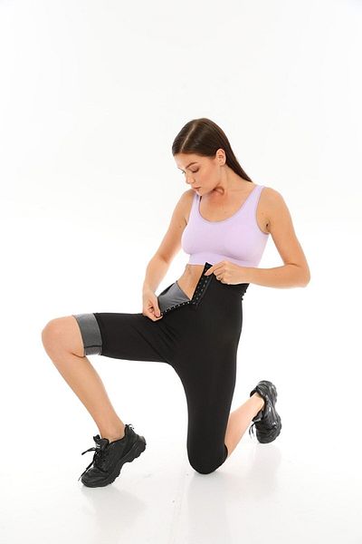 EZOSHOP Thermal Sauna Hook and Hook Short Half Corset Leggings