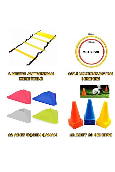 Mrt Football Basketball Training Set 4m Ladder Funnel Triangle Dish Coordination Circle Doorway