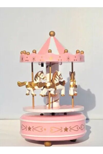 Genel Markalar Nostaljik Atlı Karınca Müzik Kutusu Pembe Beyaz
