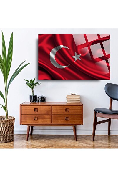 TAULART Türk Bayrağı 6 Ev Ofis Okul İçin 4mm Kırılmaz Temperli Yüksek Çözünürlüklü Cam Tablo