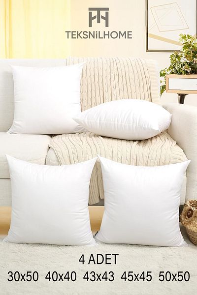 TeksNil Home Premium 4 τμχ Μαξιλάρι σιλικόνης με χάντρες Εσωτερικό μαξιλάρι - Διακοσμητικό μαξιλάρι καθίσματος 5 μεγεθών