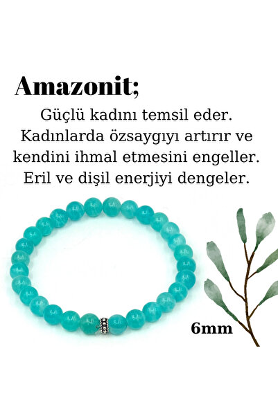 GÜMÜŞ VE TAŞ EVİ Amazonite Bracelet 6 mm