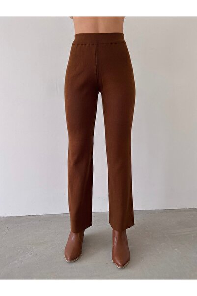 Jose Clothing Women's High Waist Loose Wide Leg Knitwear Trousers