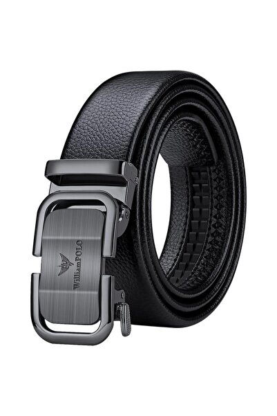 William Polo Cureaua pentru bărbați cu cataramă metalică din piele naturală WilliamPolo Elite