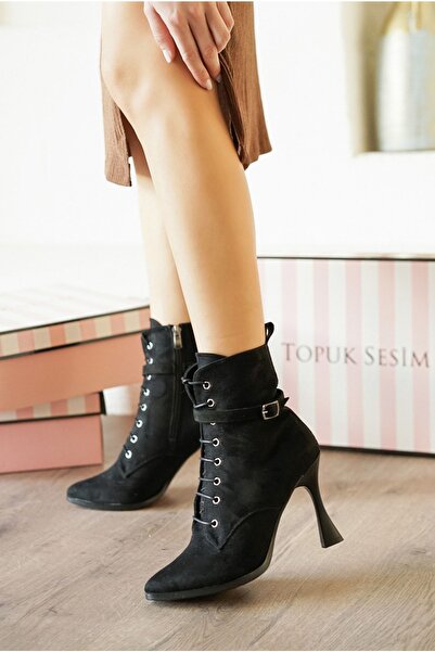 Topuk Sesim Bağıcıklı Kadın Topuklu Bot
