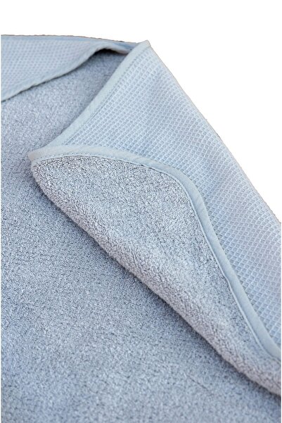 Wheeppo %100 Pamuk Özel Kumaş Bebek Banyo Kundağı - Kulaklı - Gri