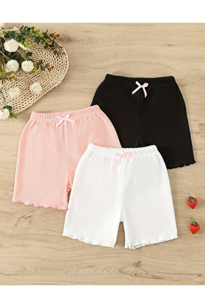 eymwes Kız Bebek Ve Çocuk 3 Adet Yazlık Kaşkorse Şort Biker Şort