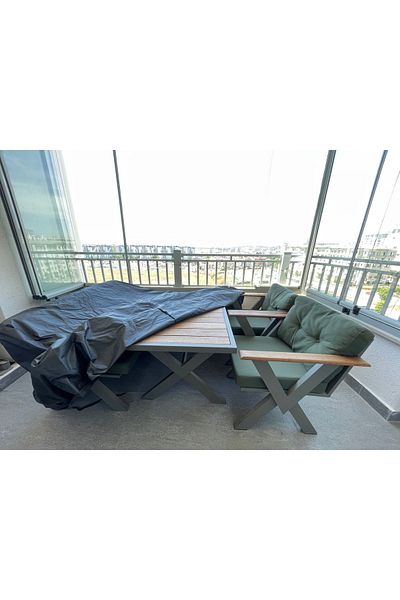 Breen Black Furniture Protection Cover - 200x150x75 Cm Tarpaulin, Waterproof and Sun Protection