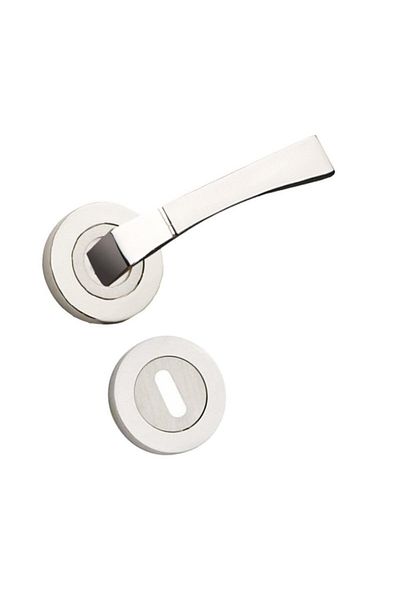 Hira Babil Nickel Satin Rosette Door Handle Aluminum Room