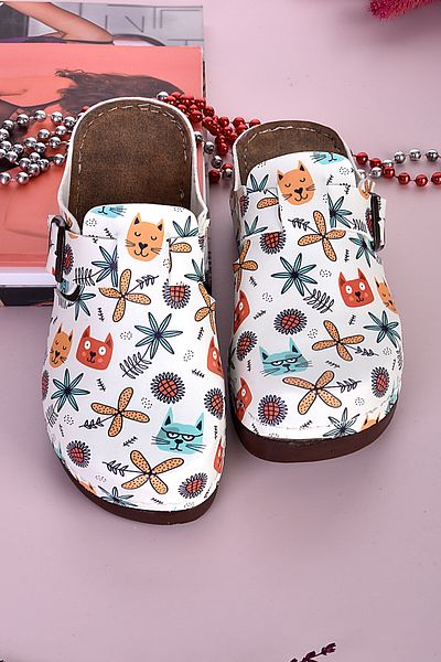 azizsahinshoes 3021 Παντόφλες Sweet Cats με ανατομικό σχέδιο μοντέλου