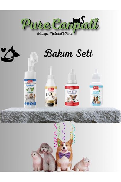 PureCanpati Kedi ve Köpek Bakım Seti(Pati,Göz,Kulak,Ağız Bakım Temizleyici)