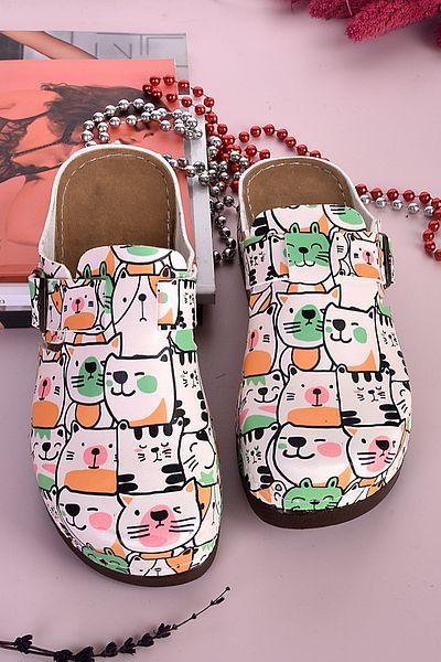 azizsahinshoes Παντόφλες αστείες γάτες με ανατομικό σχέδιο μοντέλου 3015