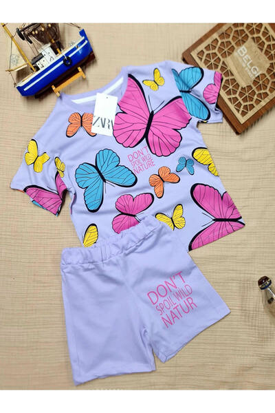 krm kerem bebe Set de vară pentru fete cu model de fluturi de sezon nou