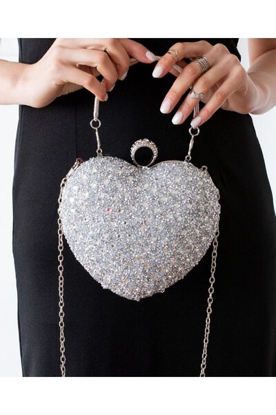 mıchael polo Taşlı Kadın El Ve Omuz Abiye Çantası