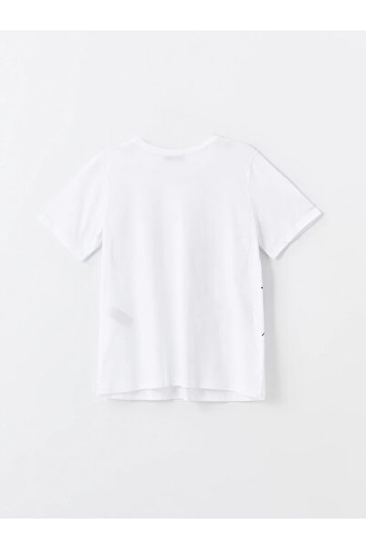 LC Waikiki Dámské tričko LCW Grace s výstřihem do V – potištěné, krátký rukáv