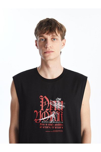 LC Waikiki XSIDE Men's Sleeveless T-Shirt - Crew Neck, Printed