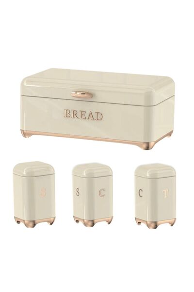 AROW EVİMSAHANE GALVANİZ EKMEK KUTUSU + 3 ADET KAVANOZ