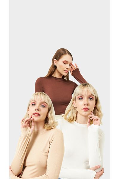 Bukamiss Set of 3 White Cream and Brown Body - Finger Detailed