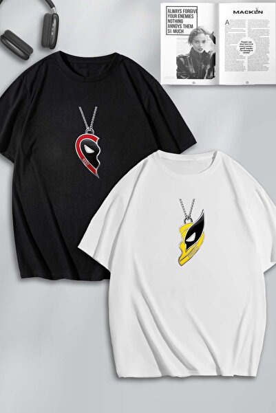 macklin Deadpool i Wolverine Štampano Unisex Oversize kroj T-shirt - Kombinac...