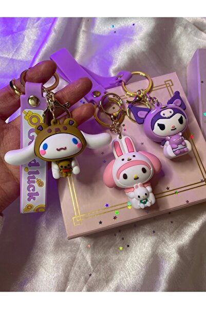 SANRIO 1 Adet Karakterli Anahtarlık Hediyelik Çanta Süsü Kuromi My Melody Cın...