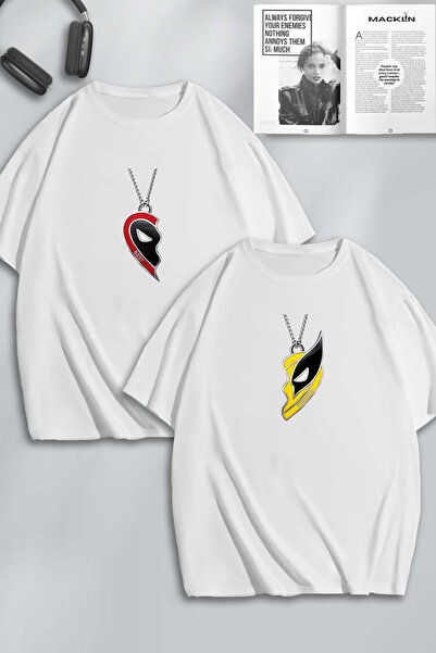 macklin Deadpool i Wolverine Štampano Unisex Oversize kroj T-shirt - Kombinac...