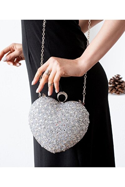 mıchael polo Taşlı Kadın El Ve Omuz Abiye Çantası