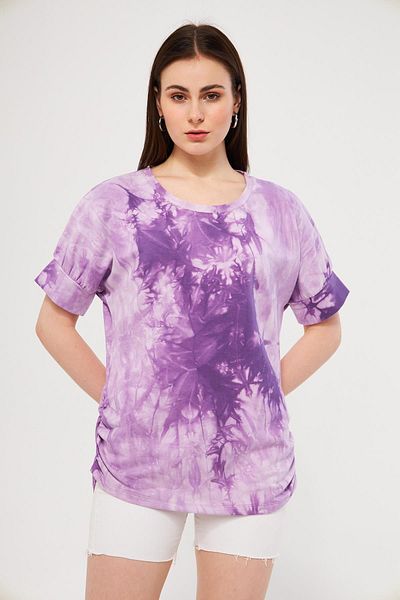 ESPİNA Tricou pentru damă, cu imprimeu pe lateral, încrustat