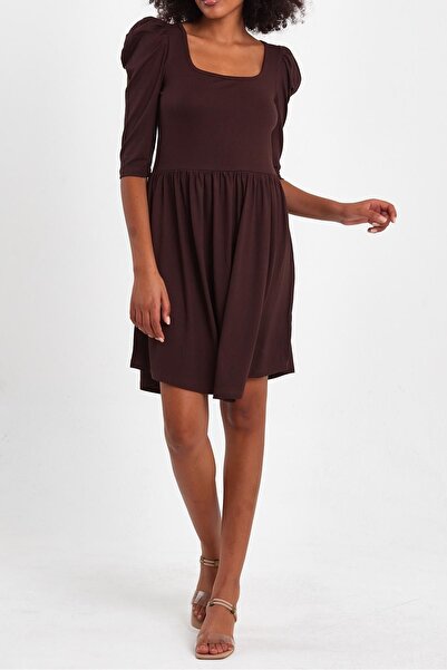 ESPİNA KADIN KARE YAKA BALON KOLLU ELBİSE