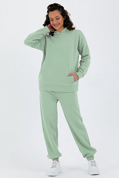 ESPİNA Women's Three Thread Fleece Oversize Tracksuit Set with Elastic Waist and Legs