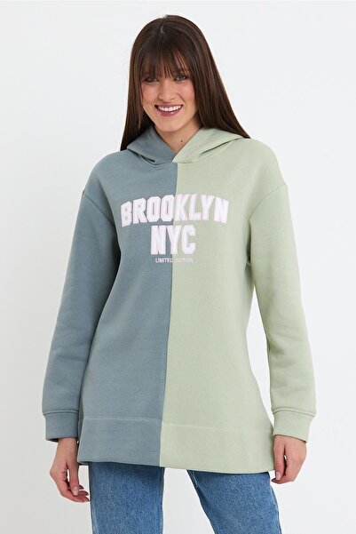 ESPİNA Γυναικείο Κεντητό Φούτερ με κουκούλα με 3 νήματα Fleece