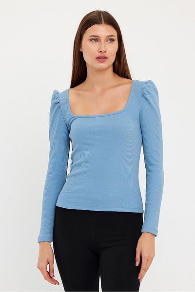 ESPİNA Long Sleeve Square Neck Women's Blouse