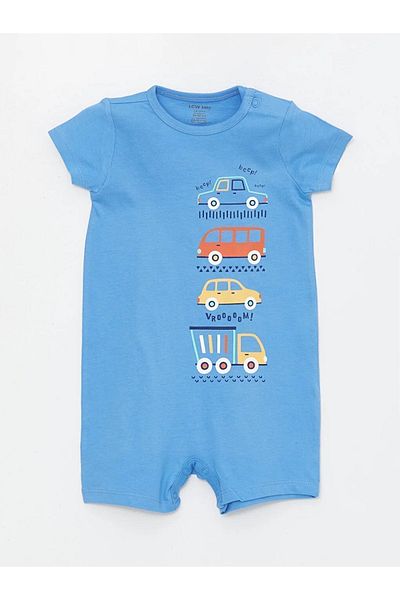 LC Waikiki LCW baby Crew Neck Short Sleeve Printed Baby Boy Jumpsuit 2-Piece