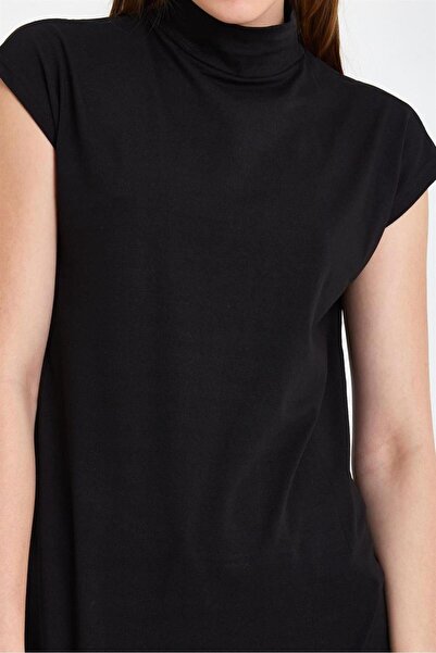 ESPİNA Stand Collar Sleeveless Knitted Cotton Tunic