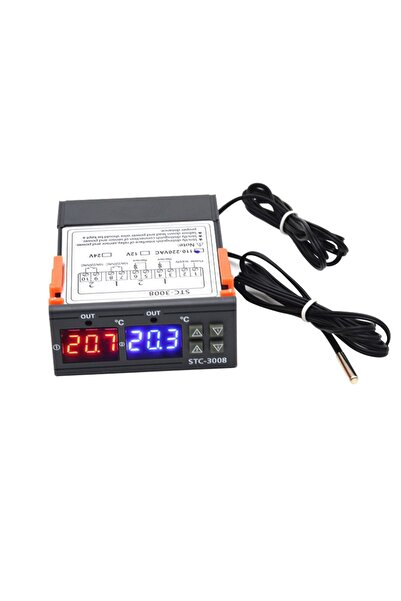 YATE10 Stc-3008 220v 10a Çift Ekranlı Çift Problu Termostat (NEM ÖLÇMEZ) Kuluçka Makinalarına Uygun