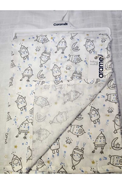 Caramell Uzaylı Desen Müslin Battaniye