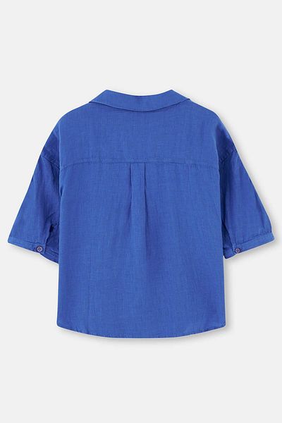 Dagi Kurzes Leinenhemd - Blau