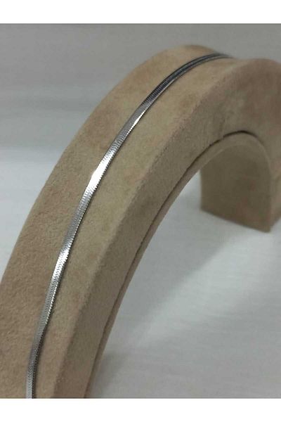 stainless steell سوار سلسلة مسطحة إيطالية من الفولاذ للرجال (21 سم)