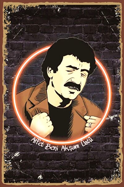 Hayal Poster Müslüm Gürses Affet Beni Retro Ahşap Poster