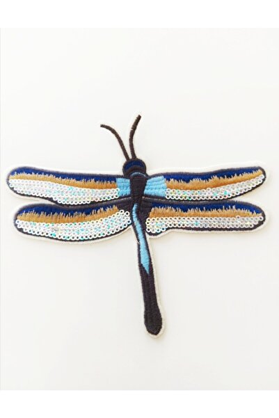 SHEEN EXCLUSİVE DESİGN Gümüş Payetli, Nakışlı, Yusufçuk Kuşu Arma Yama Patch