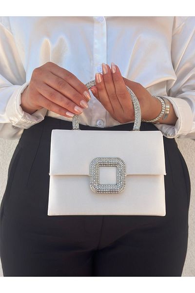 Sh Poly Γυναικείο σατέν κάλυμμα Mother of Pearl Αξεσουάρ Λεπτομερής αλυσίδα βραδινό φόρεμα τσάντα ώμου