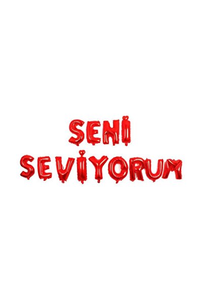 CAVAŞ sun hat Seni Seviyorum Folyo Balon Set Kırmızı Renk