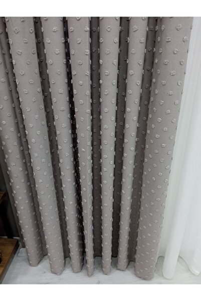 Vinaldi Κουρτίνα φόντου από λινό Rüyaper Συμπιεσμένη πτυχωτή μην ανακατεύεται Μπεζ μονόφυλλο