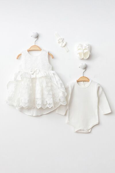 Harry&Millie فستان حفلة مواليد للفتيات الصغيرات من الساتان والدانتيل وملابس خ...