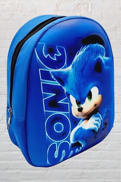 Tezzgelsin Sonic the Hedgehog Grădiniță Grădiniță Mini dimensiune 3D imprimat în relief 2-6 ani rucsac și geantă de școală