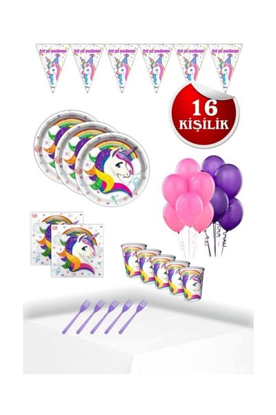 UNICORN Birthday Set for 16 People