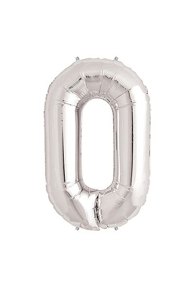 CAVAŞ sun hat 0 Number Silver Foil Balloon 32inc 80 Cm
