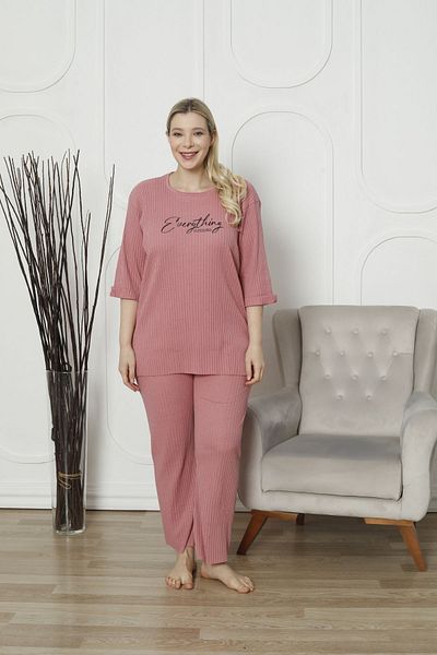 FAMES PİJAMA Plus Size Summer Pajama Set