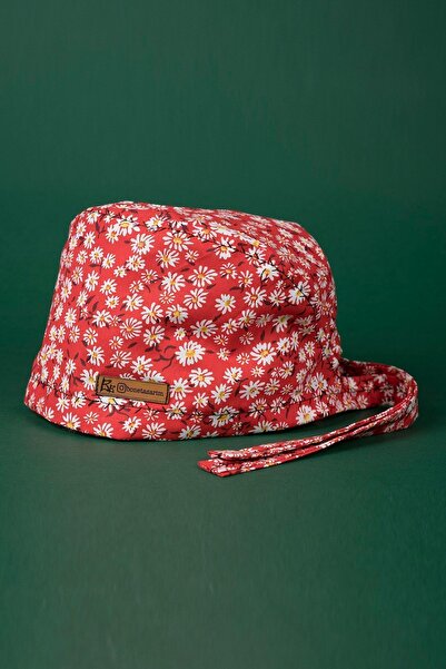 Best Bone Kırmızı Papatya Desenli Cerrahi Bone