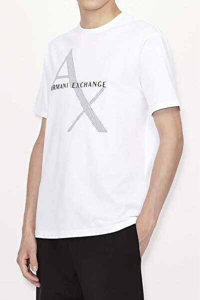 Armani Exchange Erkek Bisiklet Yaka T-Shirt - Beyaz